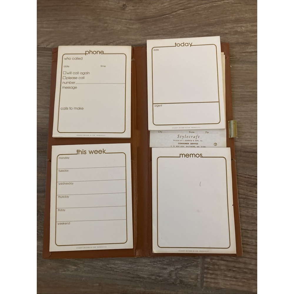 Vintage 1960's Light Brown Bird Appointments Phone Messages Memos Pads - Picture 2 of 9